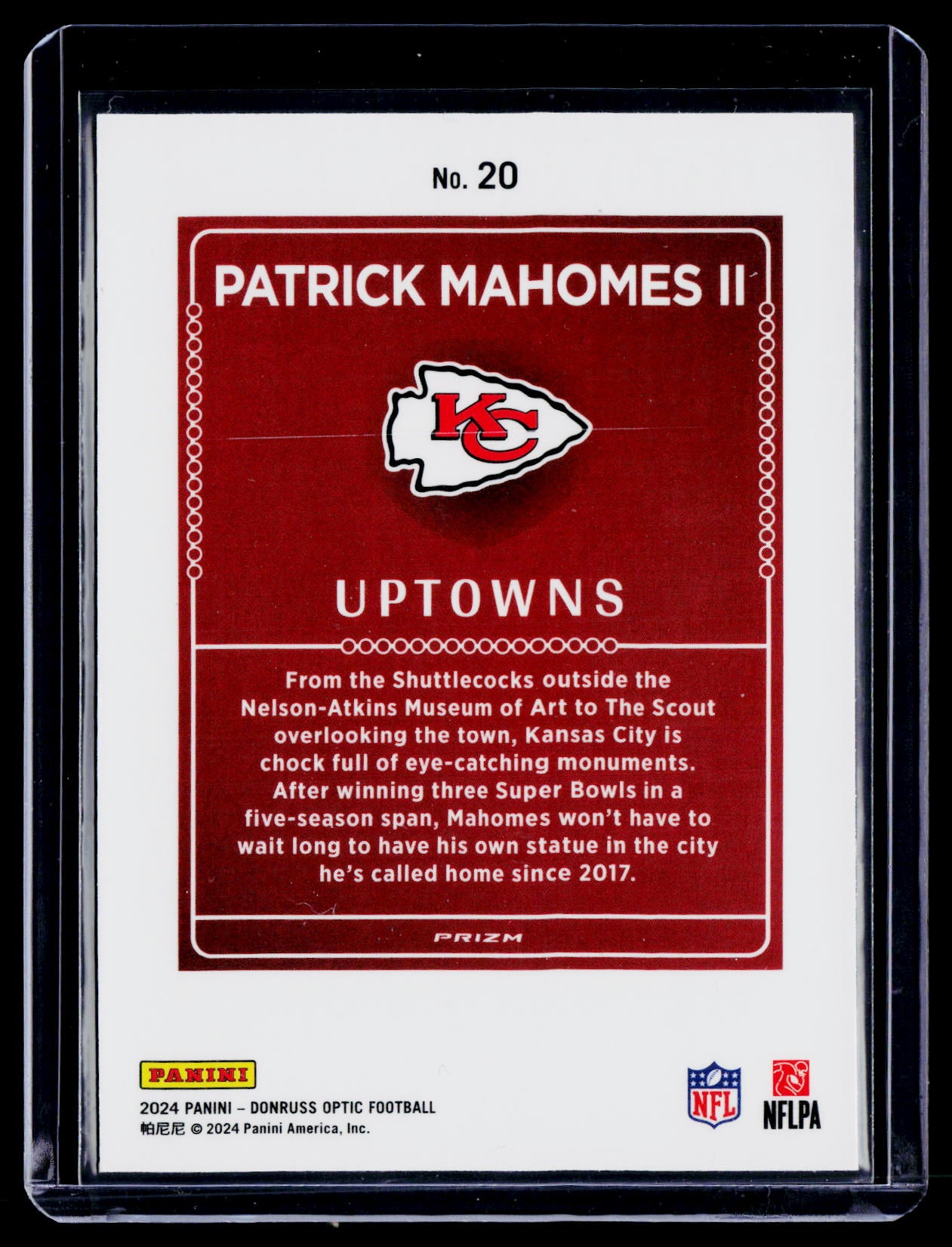 2025 Donruss Optic Patrick Mahomes II Uptown