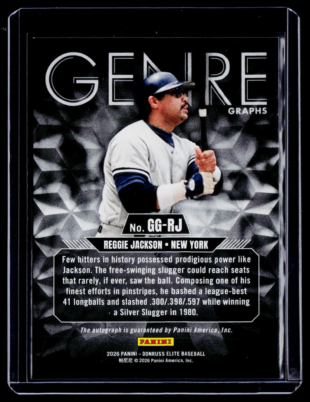 2026 Donruss Elite Reggie Jackson Genre Graphs Blue Auto 39/99