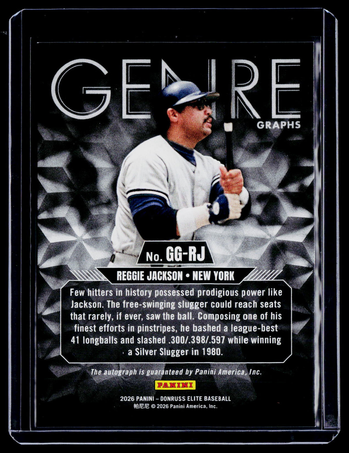 2026 Donruss Elite Reggie Jackson Genre Graphs Blue Auto 39/99