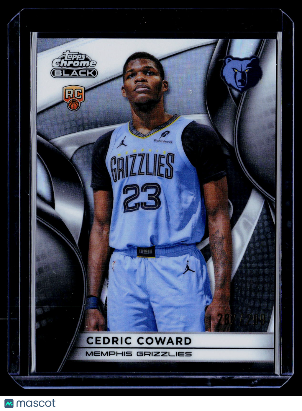 2025 Topps Chrome Black Cedric Coward Rookie Refractor 282/299 RC