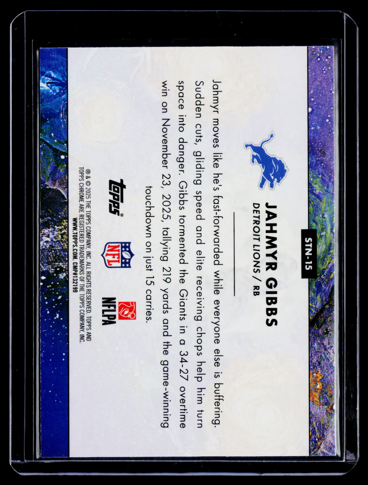 2025 Topps Chrome Cosmic Jahmyr Gibbs Stars in the Night
