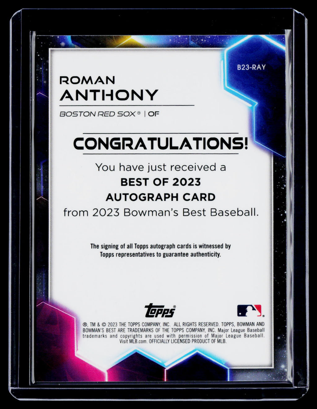 2023 Bowman's Best Roman Anthony Auto
