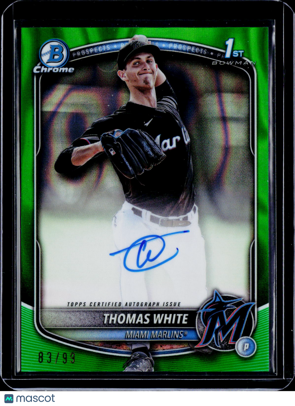 2025 Bowman Chrome Thomas White Green Lava Auto 83/99
