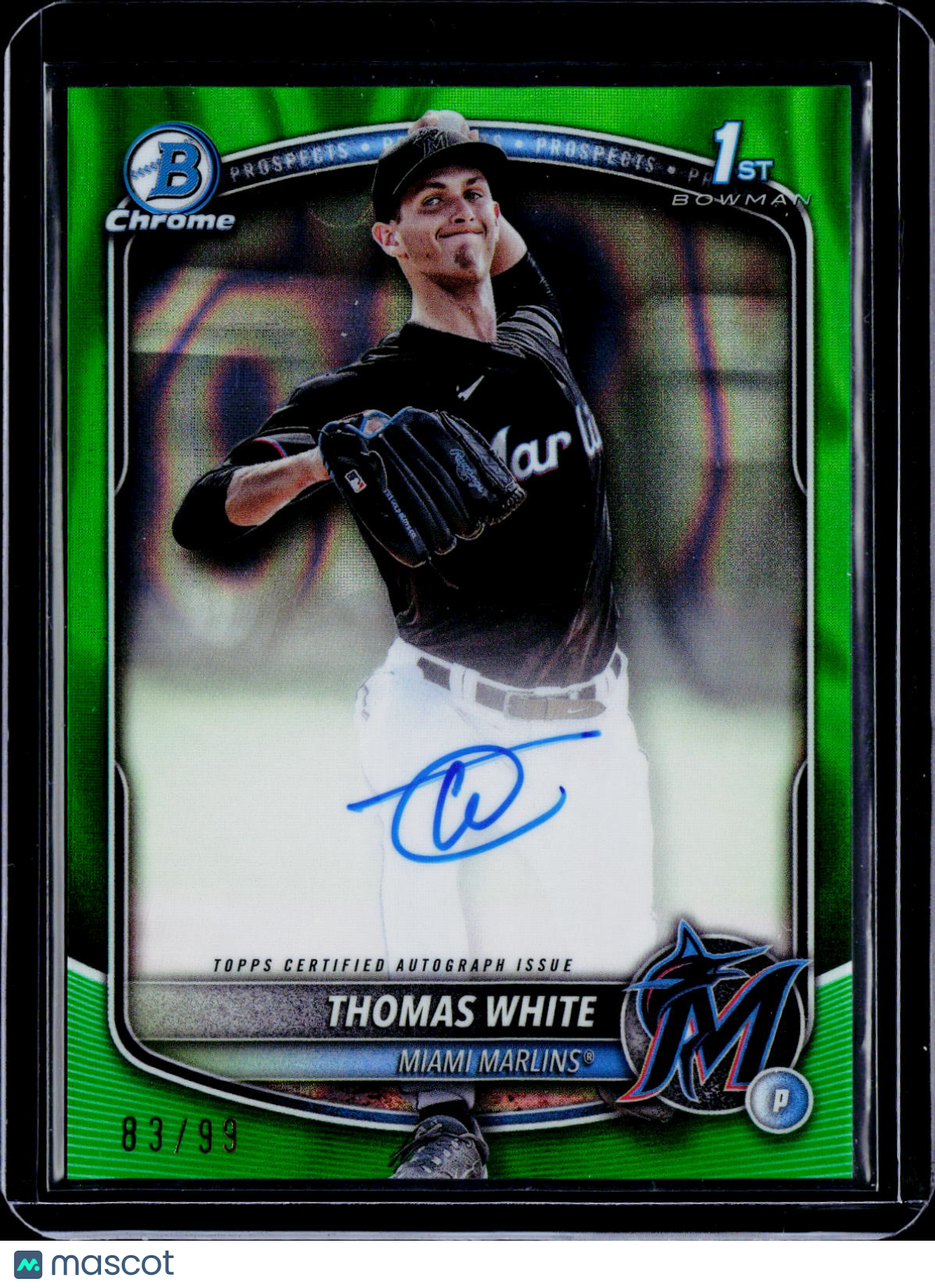 2025 Bowman Chrome Thomas White Green Lava Auto 83/99