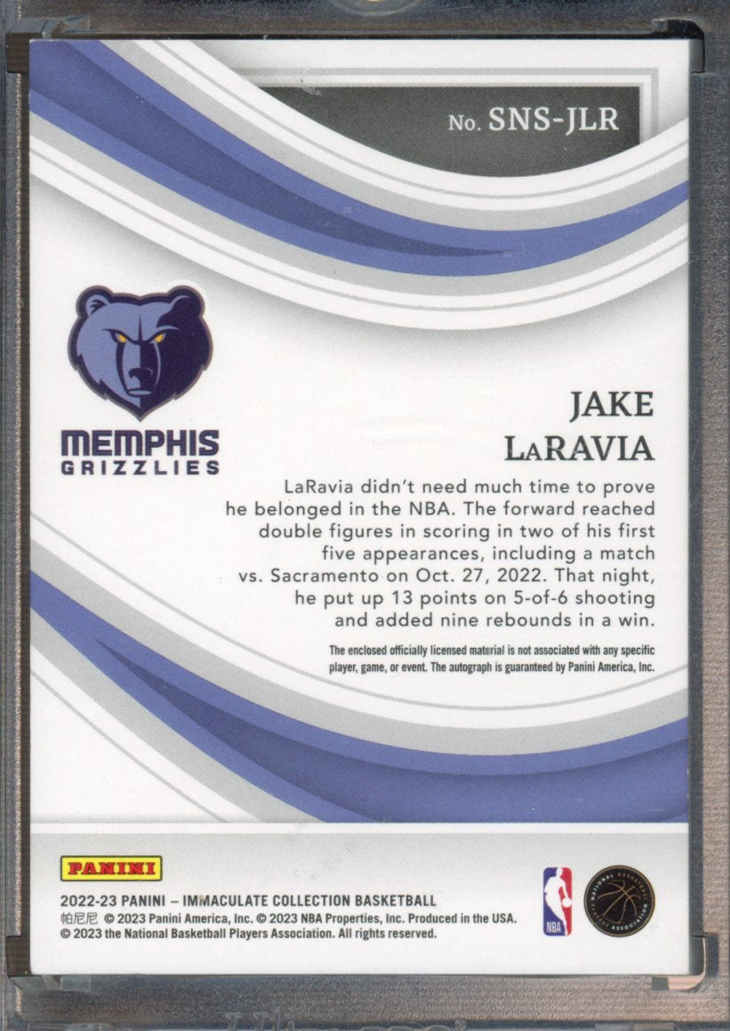 2022-23 Immaculate Jake LaRavia Sneakers Swatch Rookie Patch Auto RPA /49