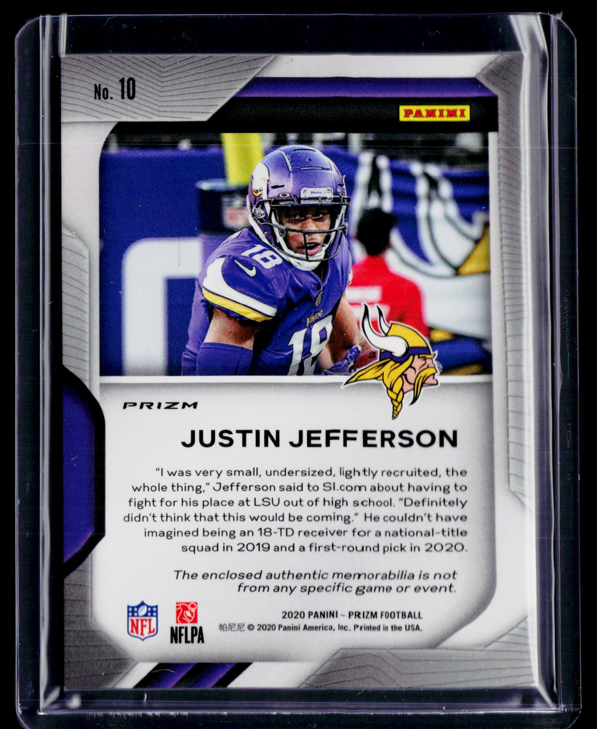 2020 Prizm Justin Jefferson Rookie Patch RC