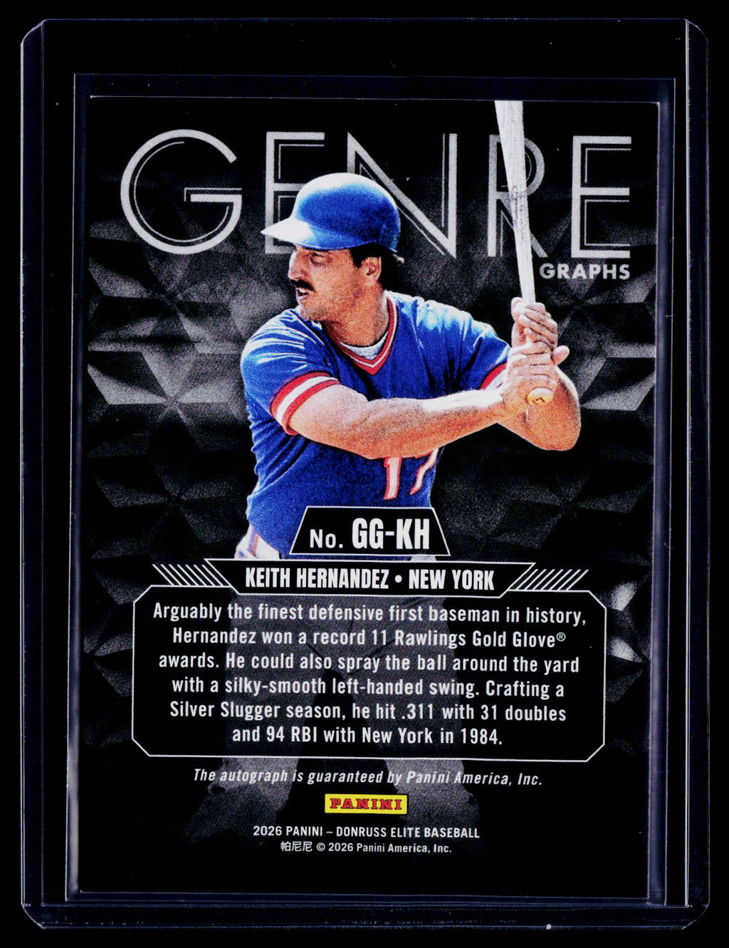 2026 Donruss Elite Keith Hernandex Genre Graphs Auto 138/149