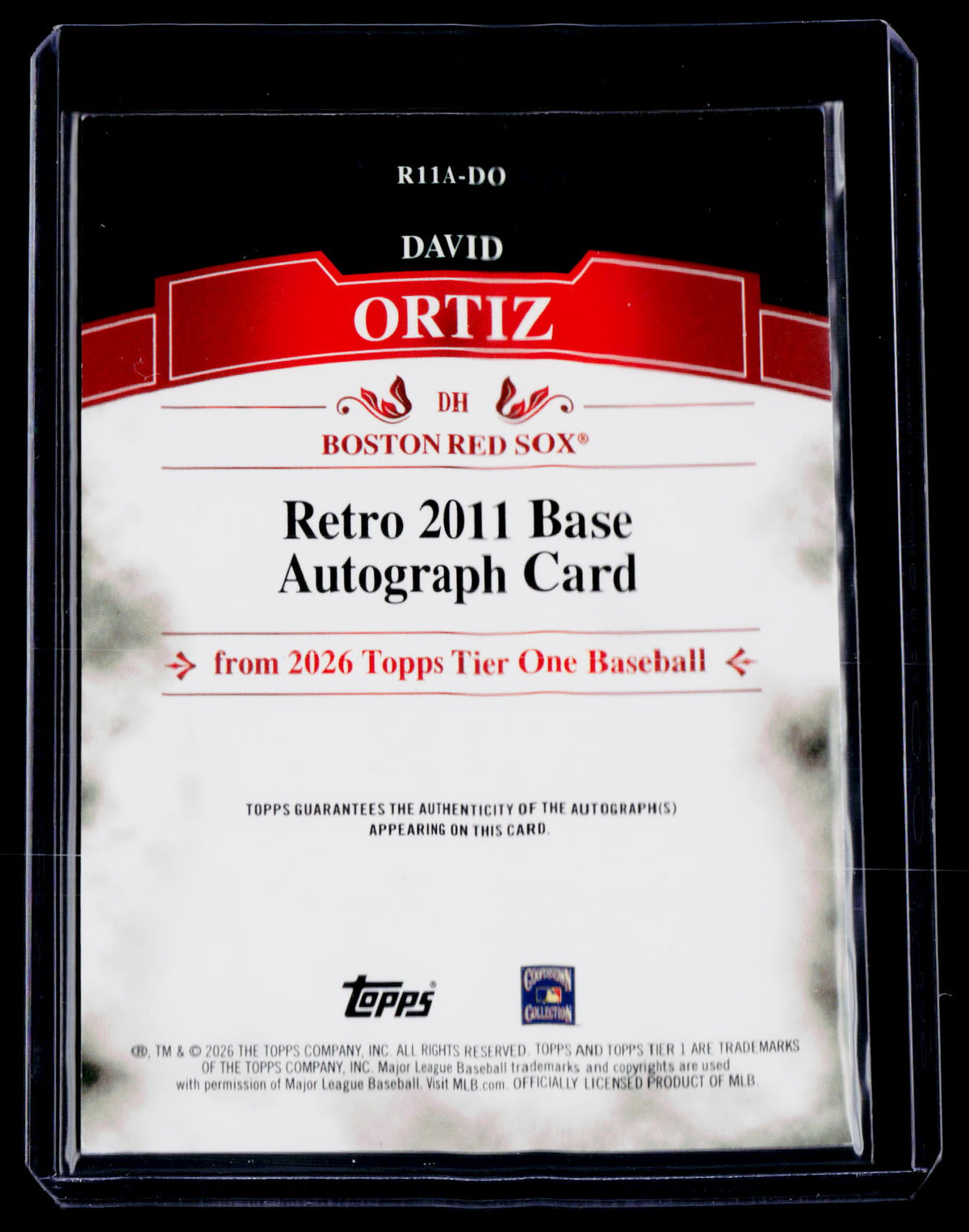2026 Tier One David Ortiz Retro 2011 Auto 2/10