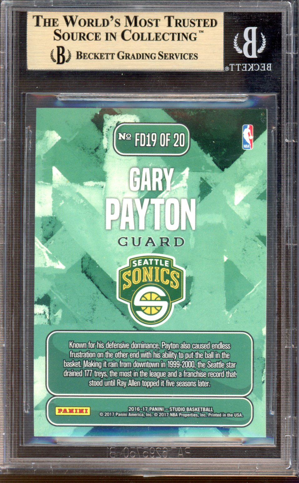 2016-17 Studio Gary Payton Downtown BGS 9.5