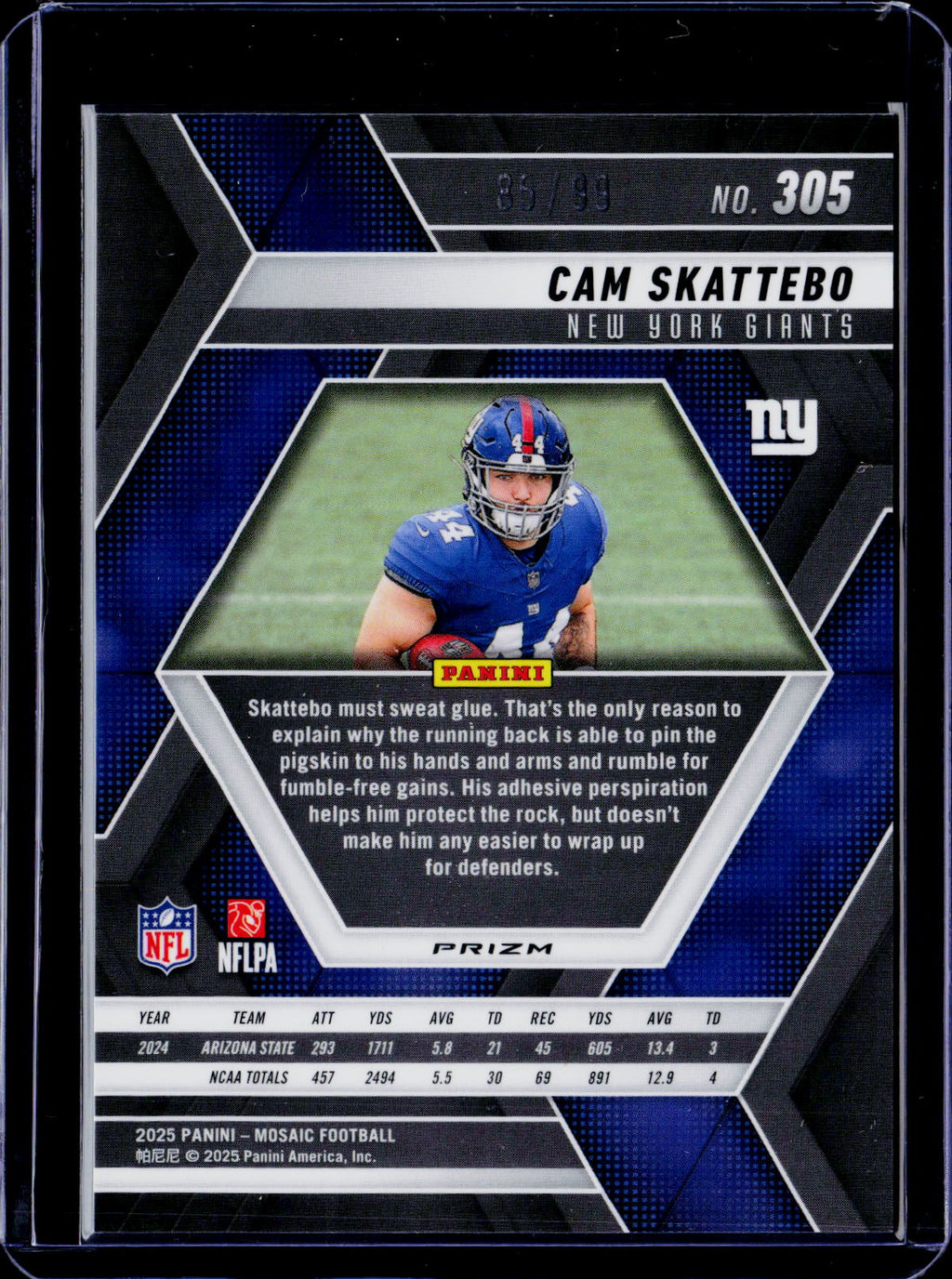 2025 Mosaic Cam Skattebo Blue No Huddle /99