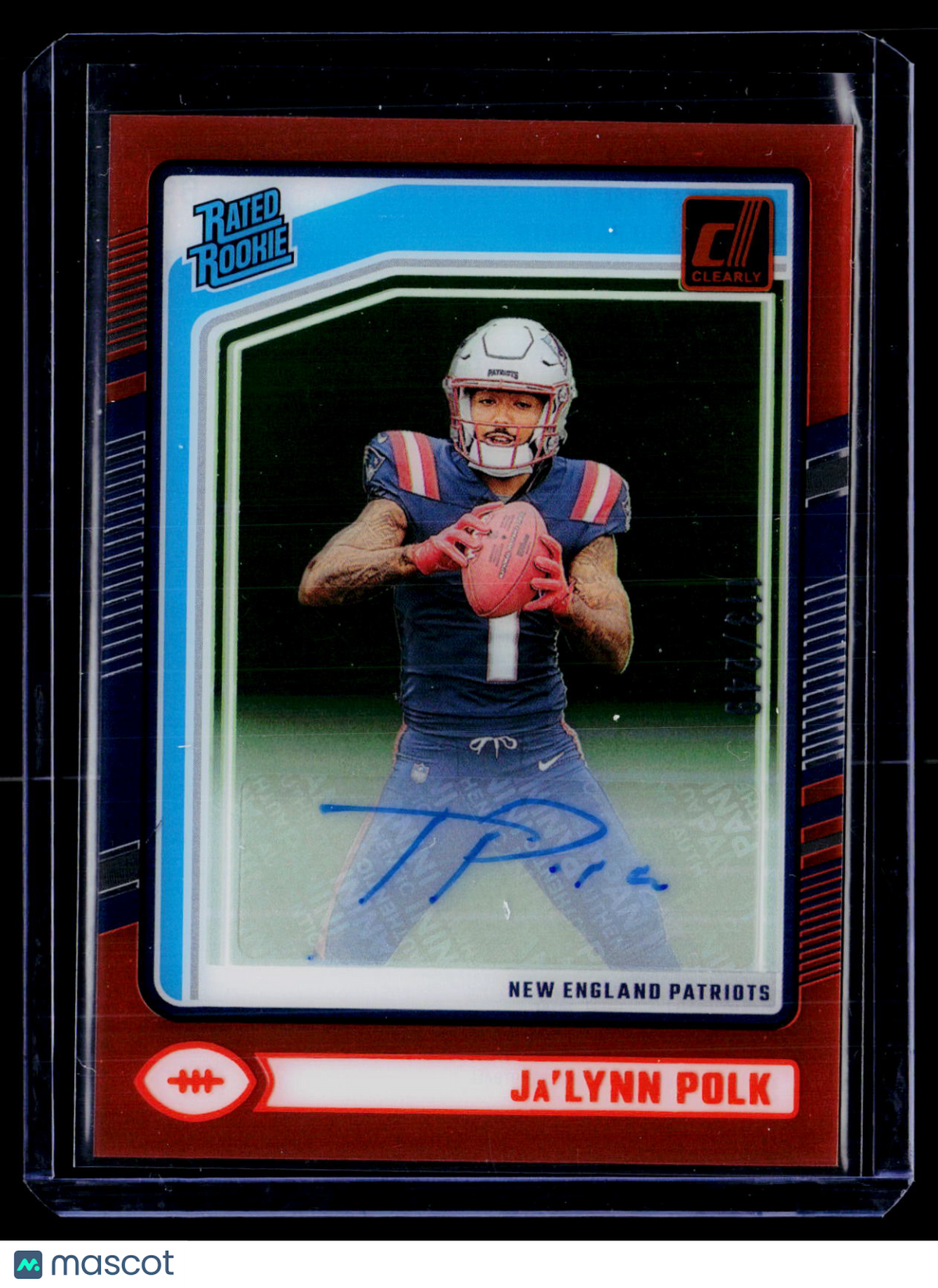 2024 Clearly Donruss Ja'Lynn Polk Rookie Orange Auto 113/249 RC