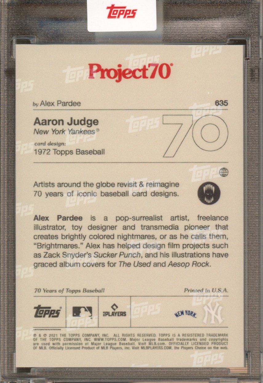 2021 Topps Project 70 Aaron Judge Alex Pardee 635