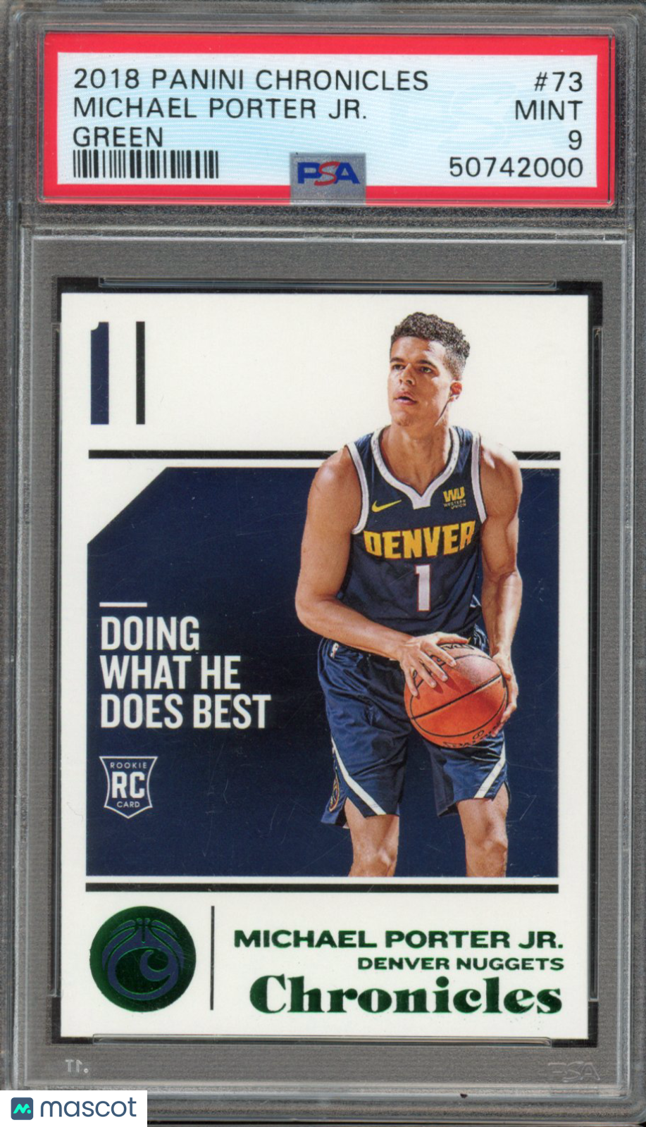 2018 Chronicles Michael Porter Jr. Green PSA 9 RC