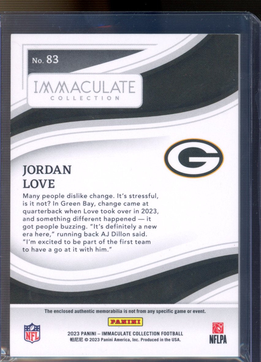2023 Immaculate Jordan Love Patch 15/23