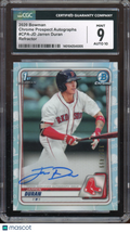 2020 Bowman Jarren Duran Chrome Prospects Refractor Auto 194/499 CGC 9 Auto 10