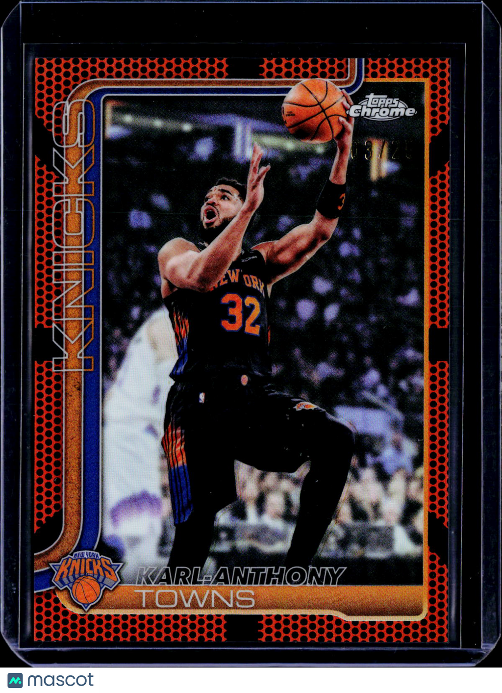 2025-26 Topps Chrome Update Karl-Anthony Towns Orange Basketball /25