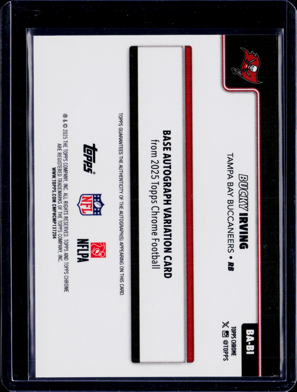 2025 Topps Chrome Football Bucky Irving Pink Lava Auto /250