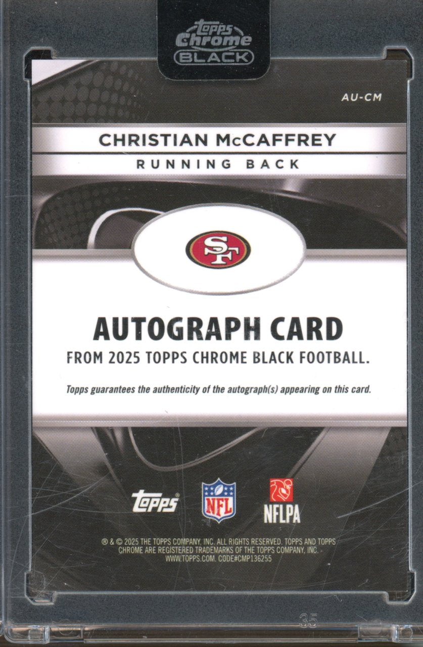 2025 Topps Chrome Black Christian McCaffrey Gold Auto 29/50