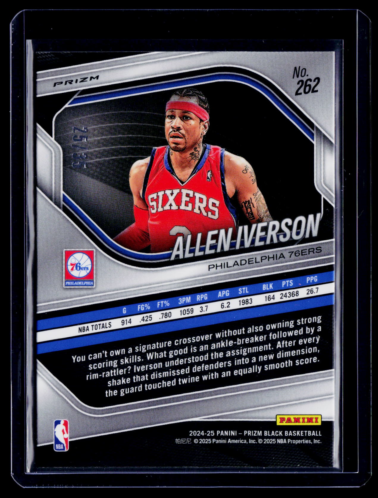 2024-25 Prizm Black Allen Iverson Blue Shimmer 25/35