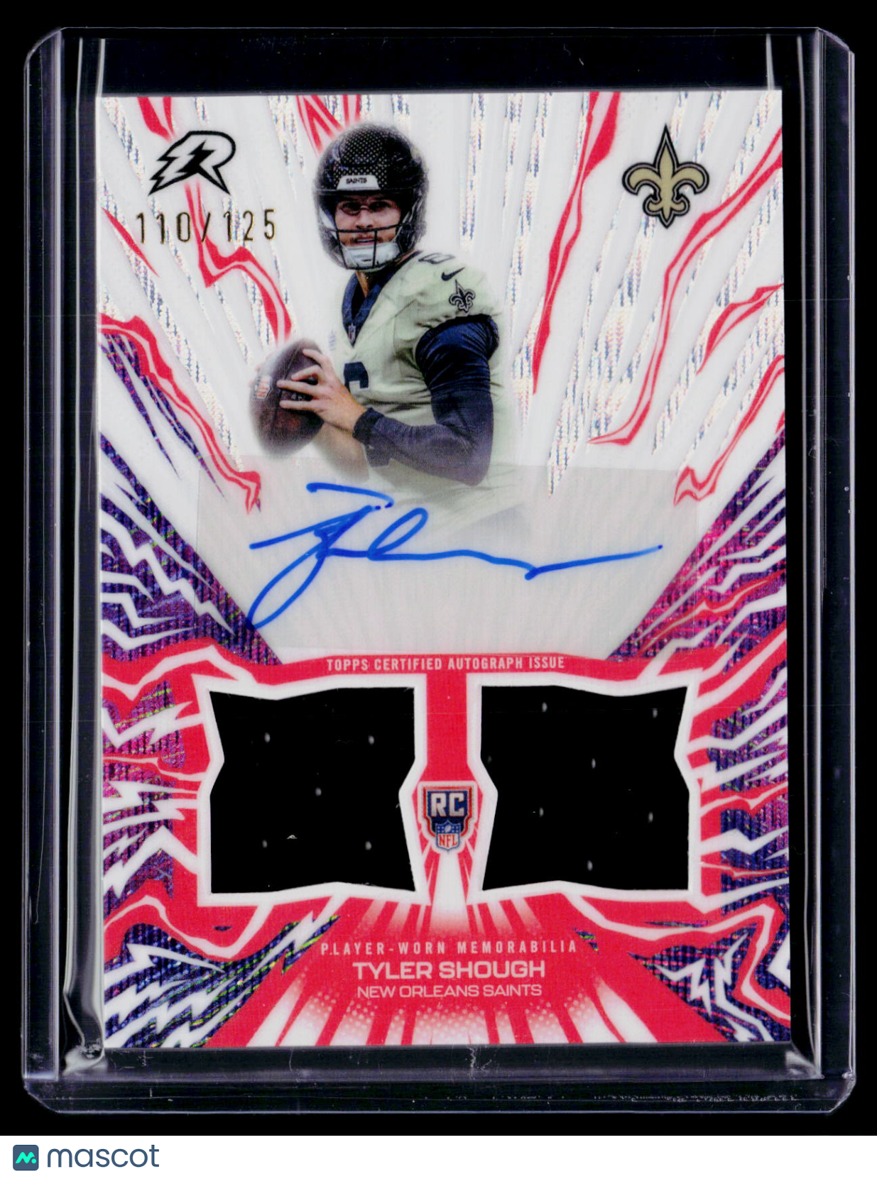 2025 Topps Resurgence Tyler Shough White Surge Rookie Patch Auto RPA 110/125