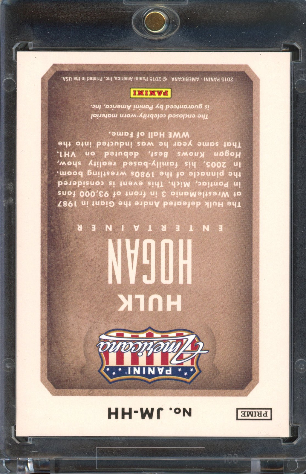 2015 Panini Americana Hulk Hogan 3 Color Hulkamania Shirt Relic 19/21