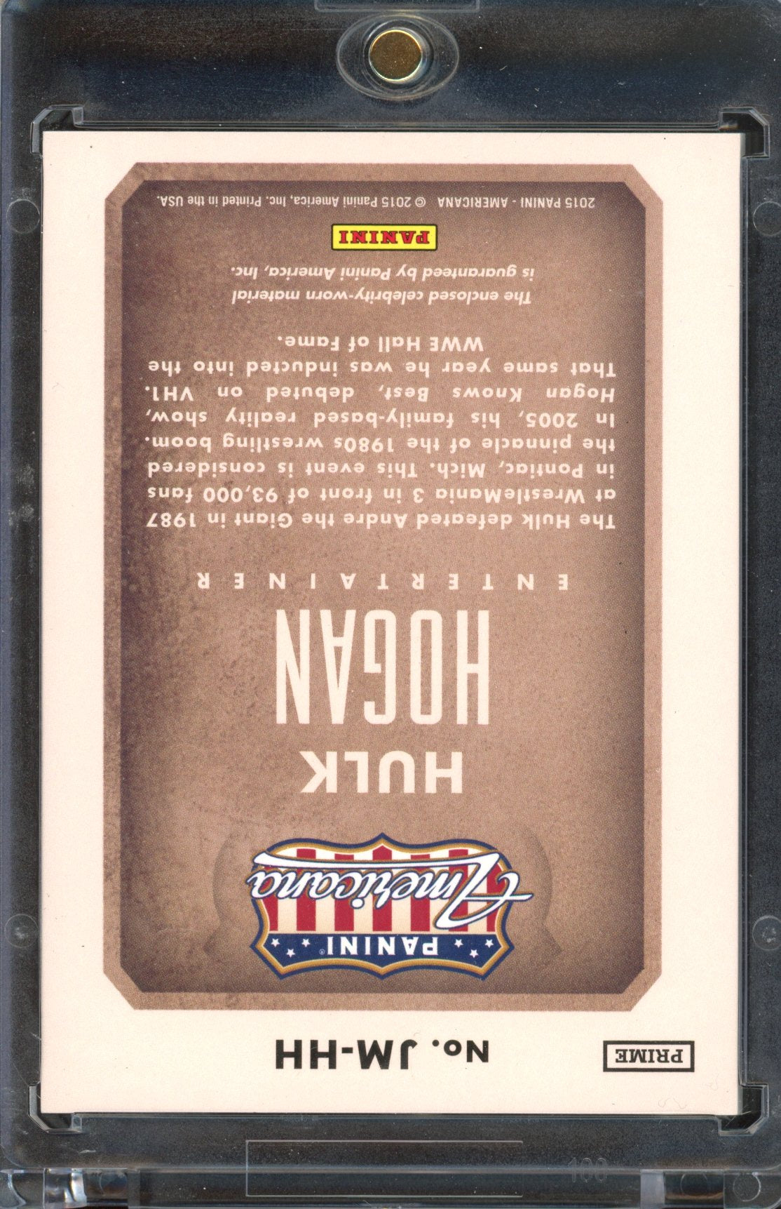 2015 Panini Americana Hulk Hogan 3 Color Hulkamania Shirt Relic 19/21
