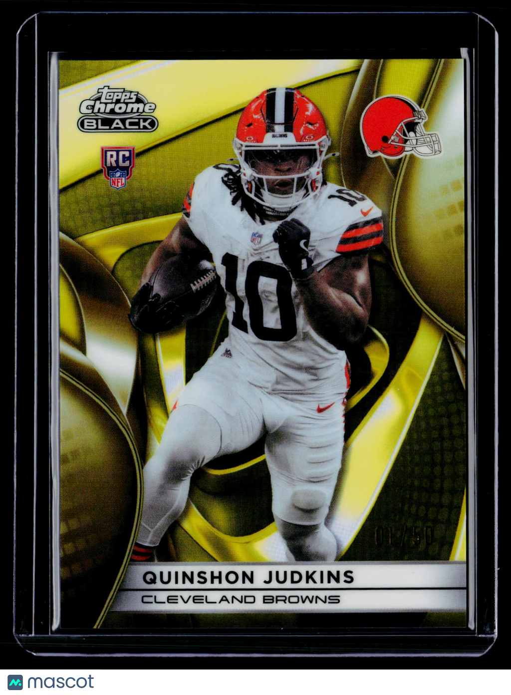 2025 Topps Chrome Black Quinshon Judkins Rookie Gold Refractor 1/50 RC