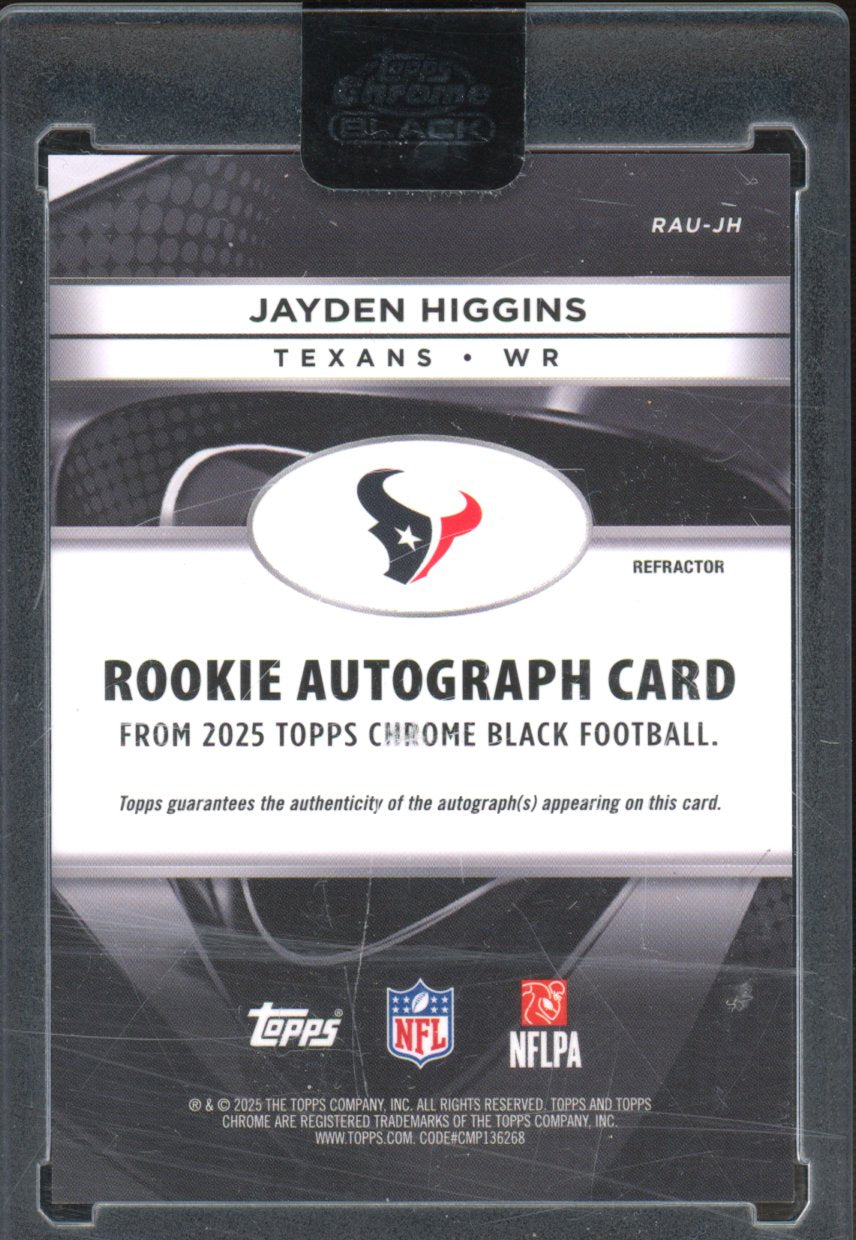 2025 Topps Chrome Black Jayden Higgins Rookie Refractor Auto 82/299 RC