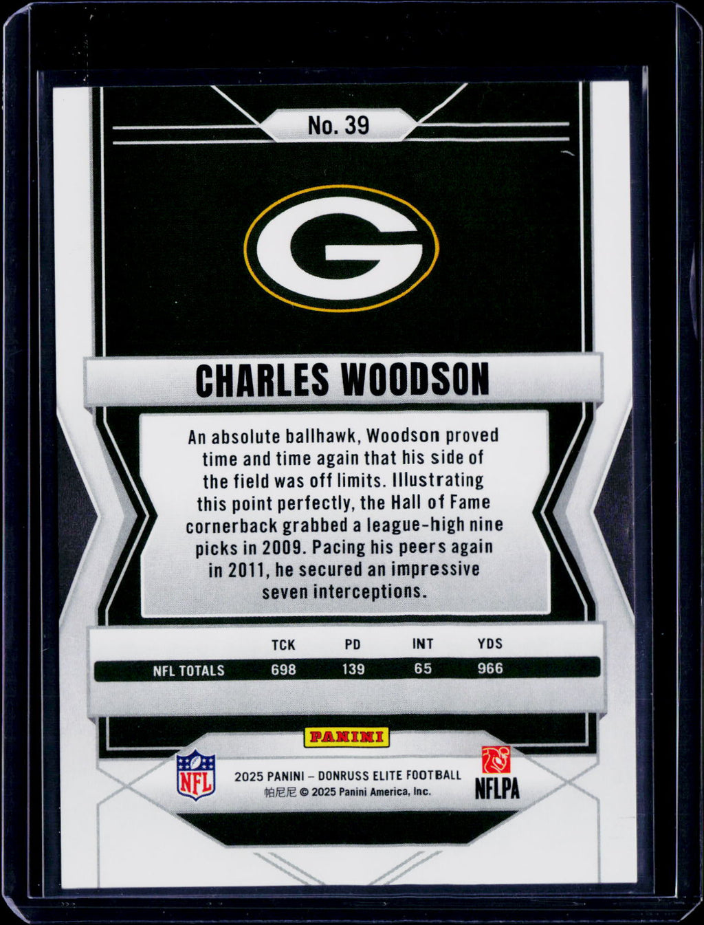 2025 Donruss Elite Charles Woodson Gold 08/10