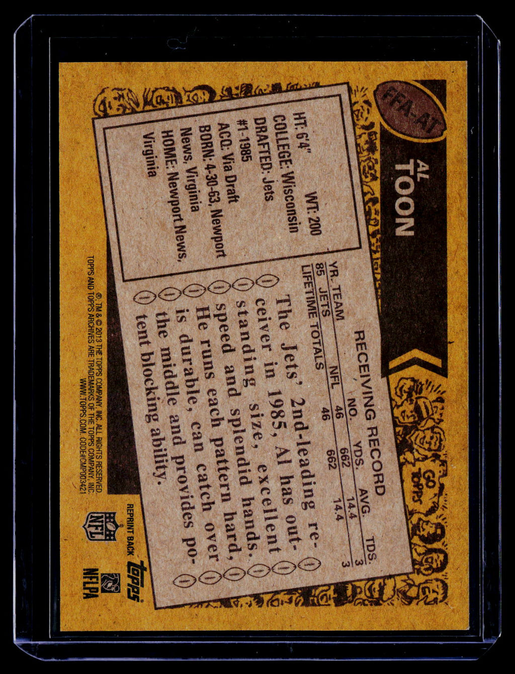 2013 Topps Archives Al Toon Auto
