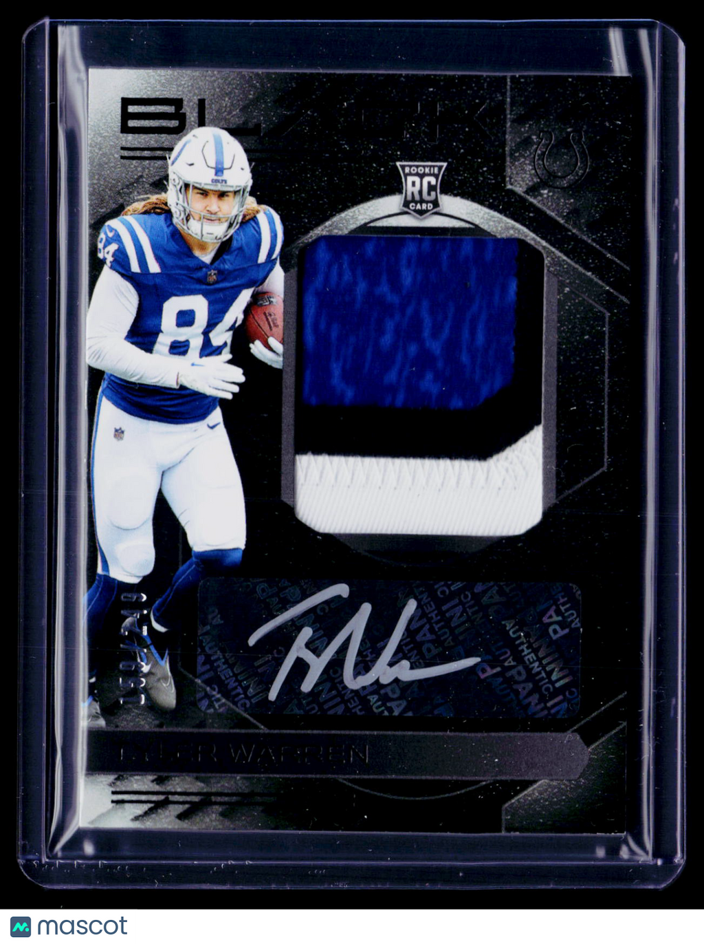 2025 Panini Black Tyler Warren Rookie Patch Auto RPA 159/249 RC