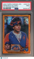 2023 Topps Chrome Update Francisco Alvarez Rookie Orange Speckle Image Variation 13/25 PSA 9