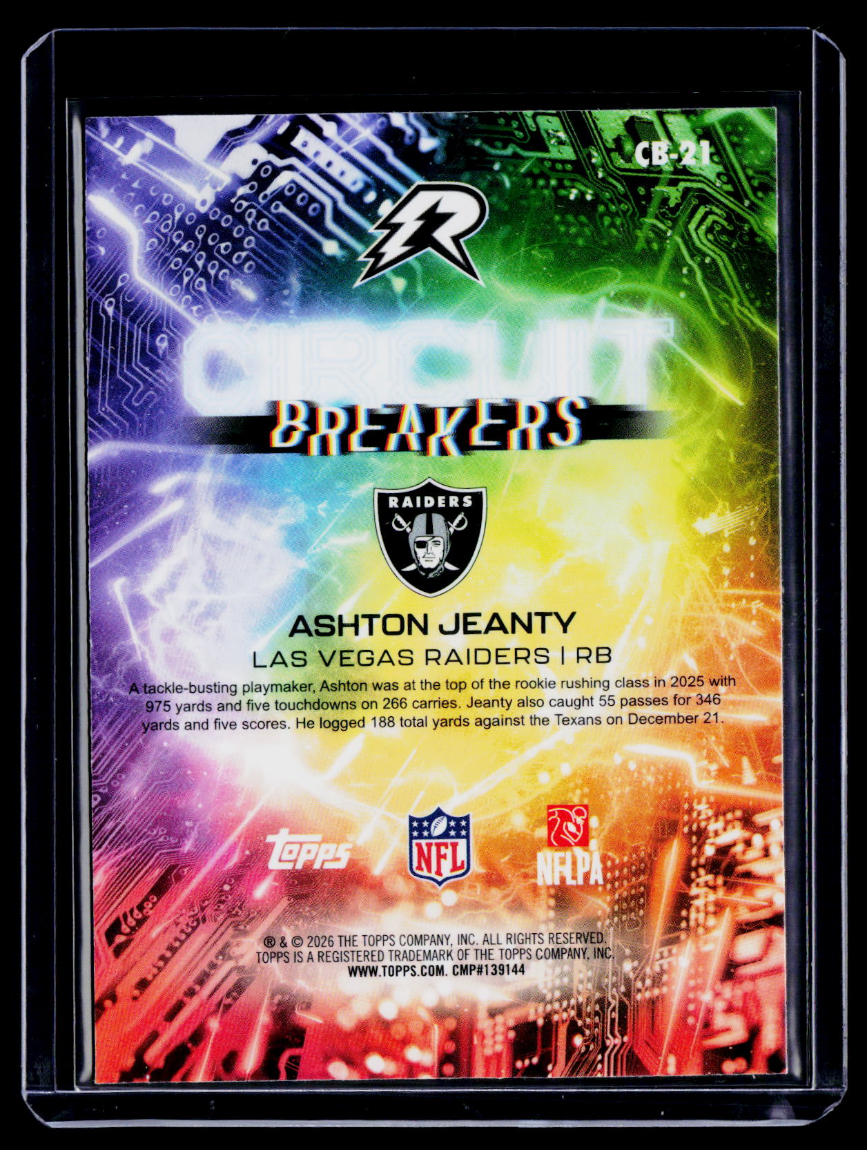 2025 Topps Resurgence Ashton Jeanty Rookie Teal Surge Circuit Breakers 34/149