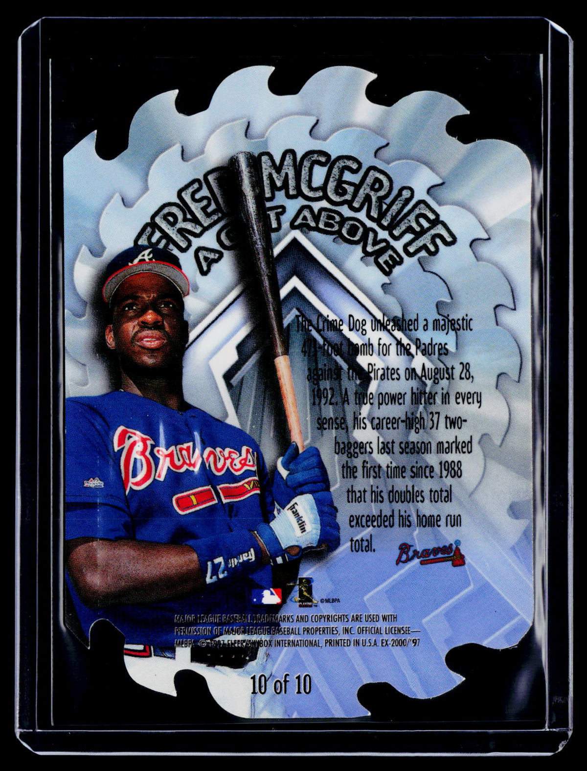 1997Skybox E-X2000 Fred McGriff A Cut Above Die Cut