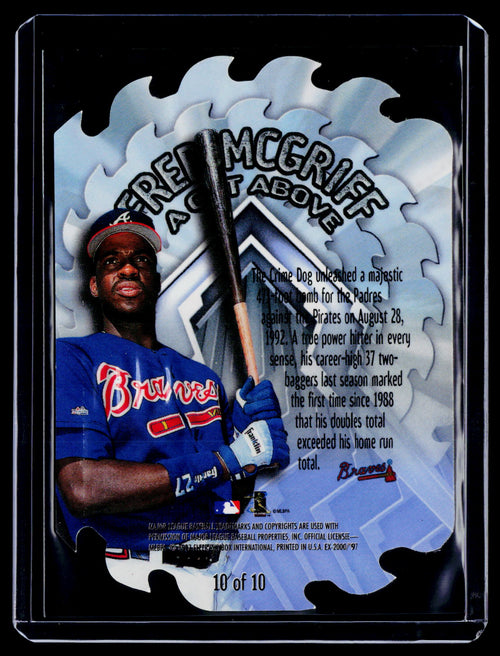 1997Skybox E-X2000 Fred McGriff A Cut Above Die Cut