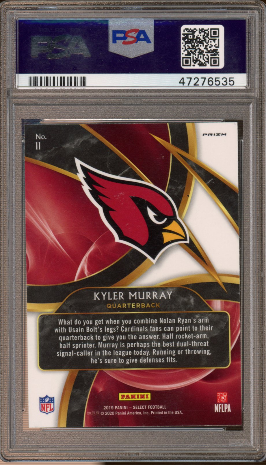 2019 Select Kyler Murray Rookie Sensations Silver Prizm PSA 10 RC
