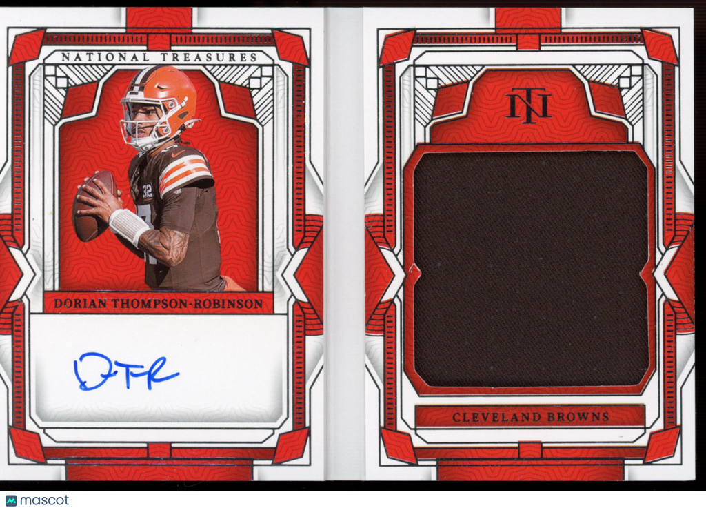 2023 National Treasures Dorian Thompson-Robinson Rookie Patch Auto Booklet 29/99 RC
