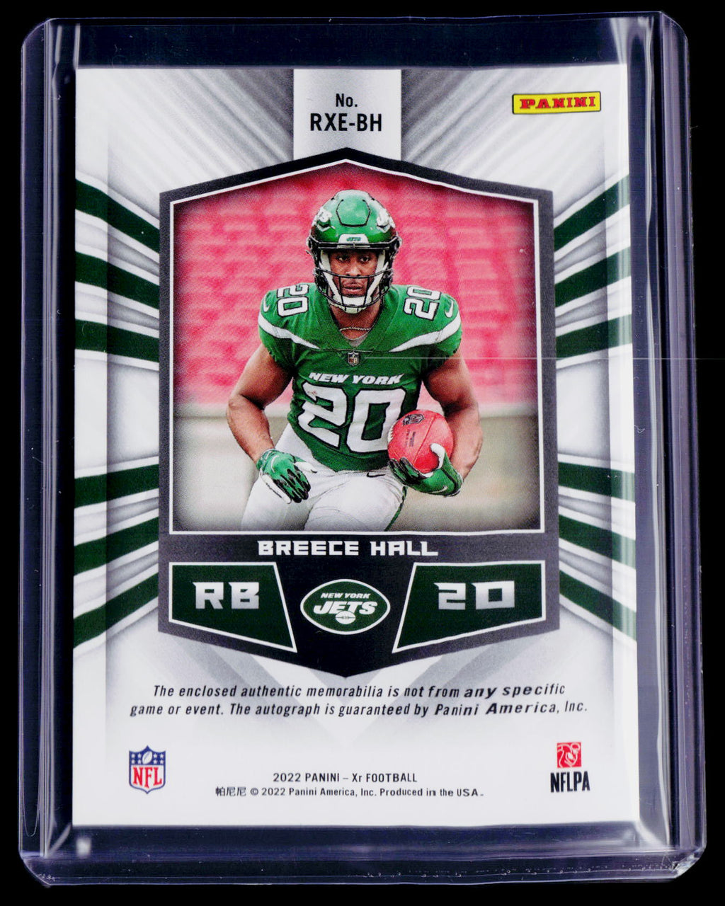 2022 Panini Xr Breece Hall Blue Rookie Patch Auto 27/35 RPA RC
