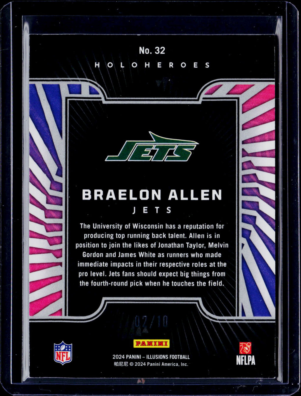 2024 Illusions Braelon Allen Holoheroes Gold 02/10 RC