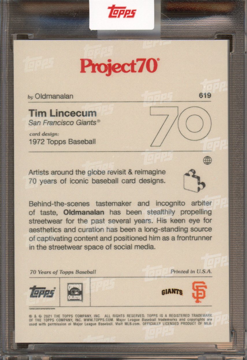 2021 Topps Project 70 Tim Lincecum Oldmanalan 619
