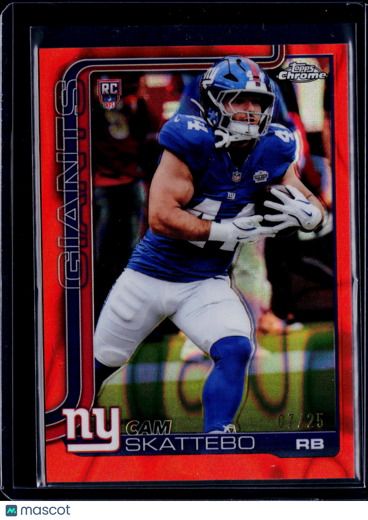 2025 Topps Chrome Cam Skattebo Orange Lava 07/25