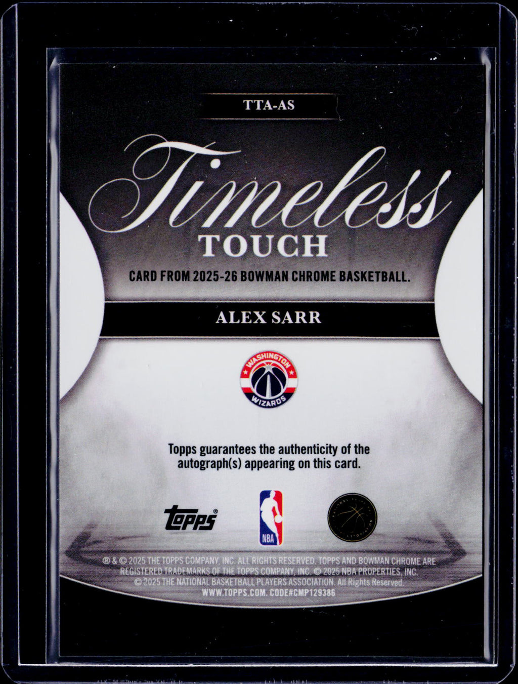 2025 Bowman Alex Sarr Timeless Tough Gold Auto 42/50