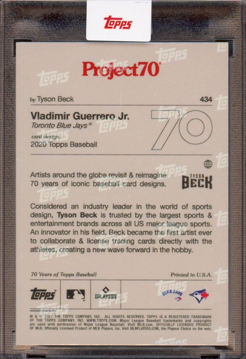 2021 Topps Project 70 Vladimir Guerrero Jr. Tyson Beck 434
