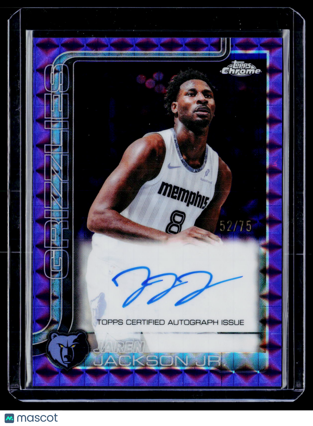 2025 Topps Chrome Update Jaren Jackson Jr. Purple Geometric Auto 52/75