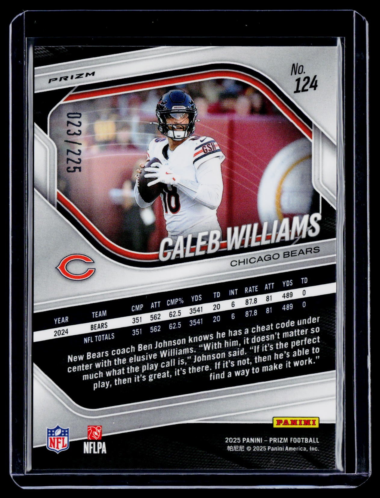 2025 Prizm Caleb Williams Purple Ice 23/225
