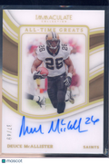 2023 Immaculate Deuce McAllister All-Time Greats Signatures 37/49