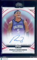 2025-26 Topps Chrome Black Paolo Banchero Red Ivory Auto 4/5