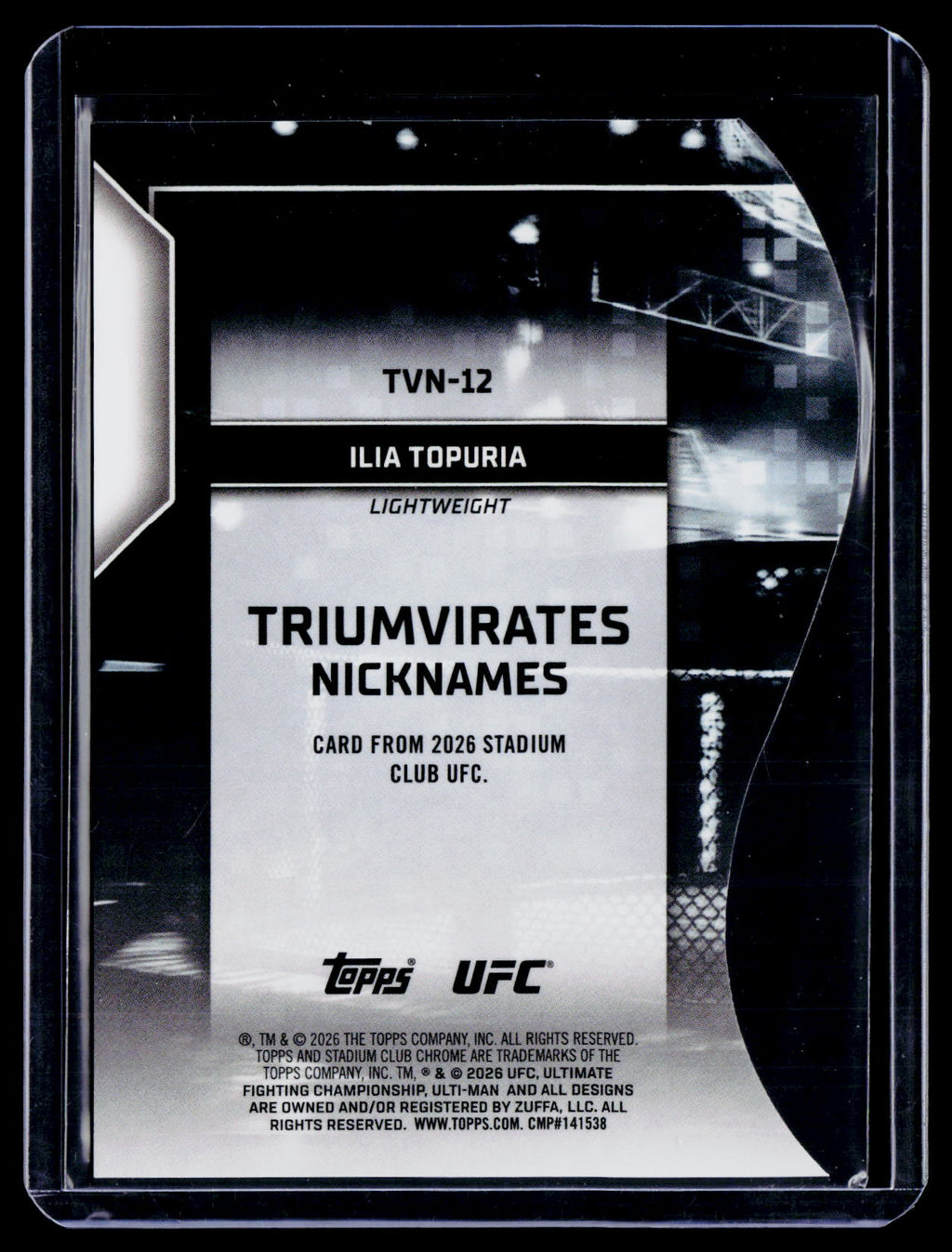 2026 Stadium Club Chrome Ilia Topuria Triumvirates Nicknames
