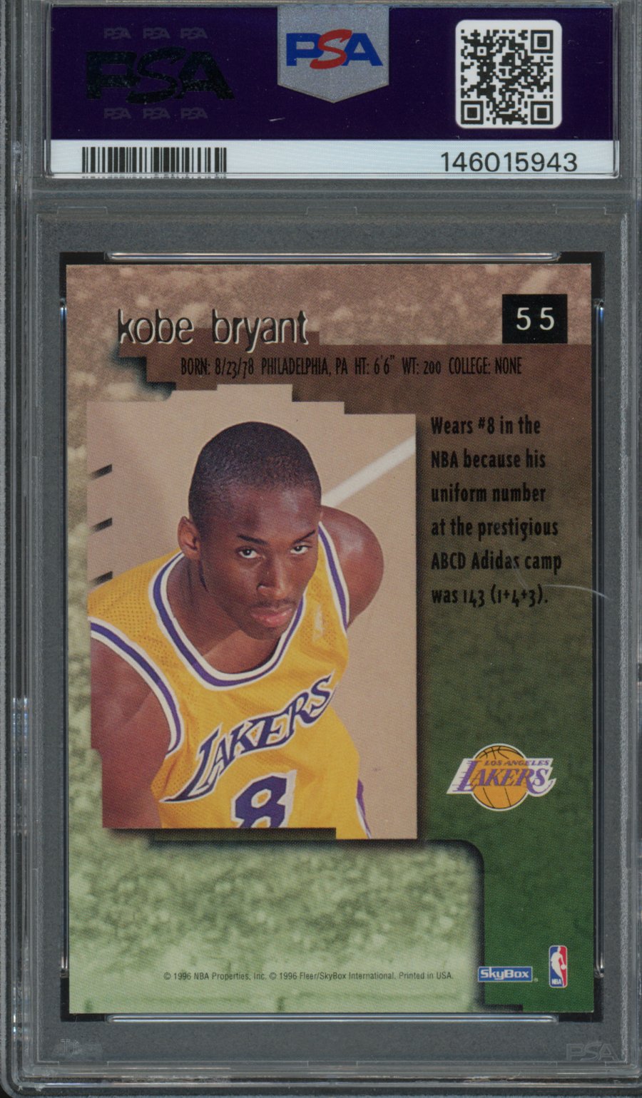 1996 Skybox Premium Kobe Bryant PSA 9 RC