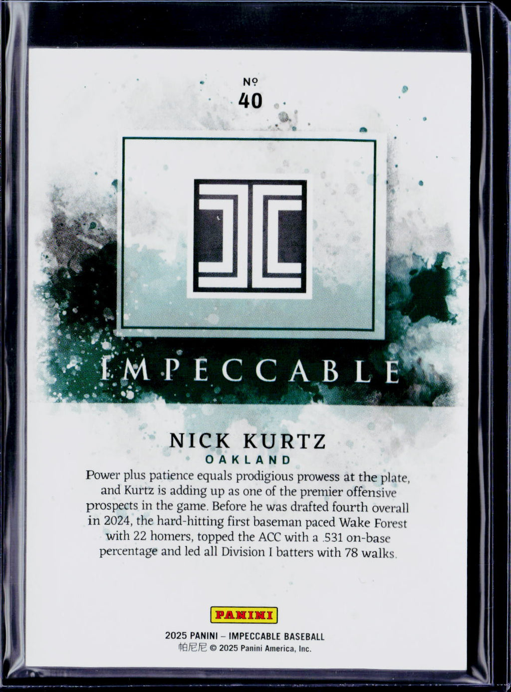 2025 Impeccable Baseball Nick Kurtz Silver /60